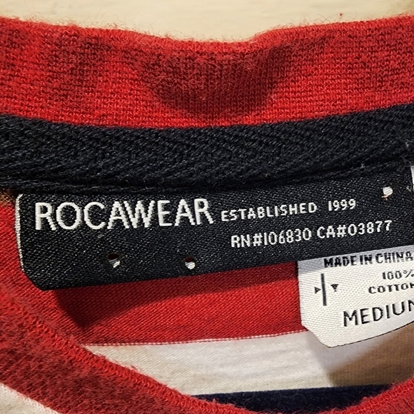 ROCAWEAR stripes men's tshirt size M - Picture 10 of 11